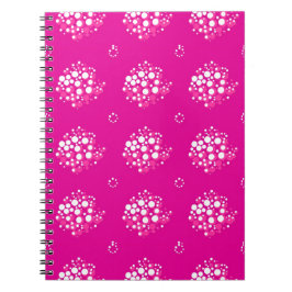 Caderno Espiral Magenta Minimal Dot Pattern Design