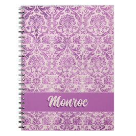 Caderno Espiral Magenta Pink Damask