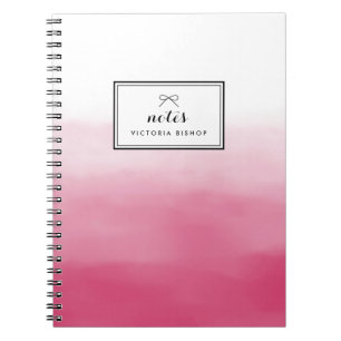 Caderno Espiral Magenta Watercolor Ombre Personalizado