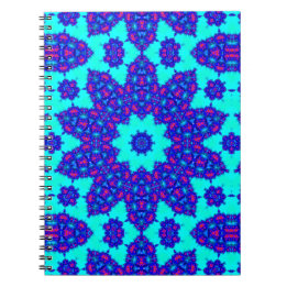 Caderno Espiral Magia Blue caleidoscópio floresceu