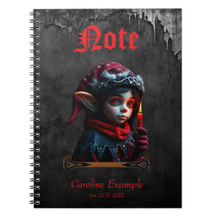 Caderno Espiral Magia do elfo gótico debaixo da lua de cheio.
