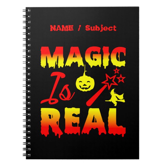Caderno Espiral Magic é a verdadeira varinha de bruxa do Halloween (Frente)