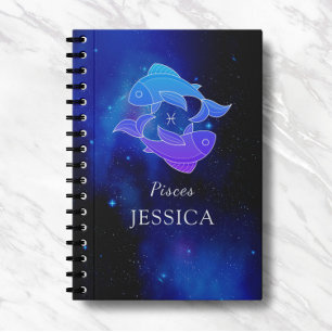 Caderno Espiral Magic Name com Bloco de Notas de Peixes de Sinais 