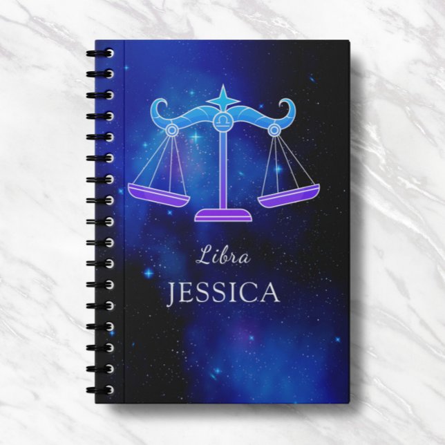 Caderno Espiral Magic Name com Zodiac - Símbolo Libra Notebook (Criador carregado)