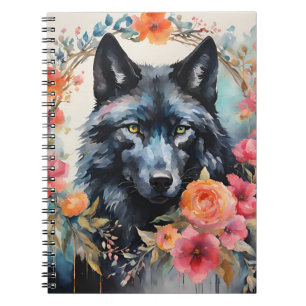 Caderno Espiral Mágica da Natureza - Lobo Encantador na Parada da 
