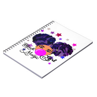 Caderno Espiral Mágica Garota Negra, Garota Aftosa, Cabelo Natural