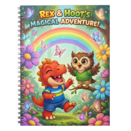 Caderno Espiral Magical adventure whimsical rainbow kids spiral