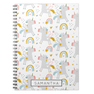 Caderno Espiral Magical Watercolor Unicorn & Rainbow
