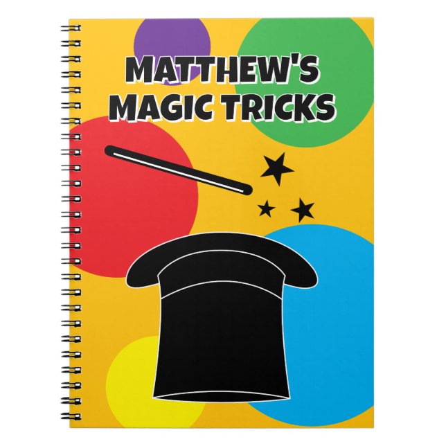Caderno Espiral Magician wand and hat magic show personalized (Frente)