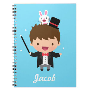 Caderno Espiral Mágico Fofo Truque do Coelho Mágico Personalizado