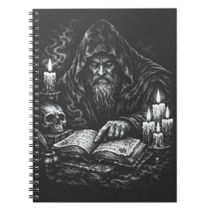 Caderno Espiral Mago Estudando o Grimório — por BurnsInHell