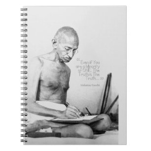 Caderno Espiral Mahatma Gandhi Citação, Minoria de Um, Verdade
