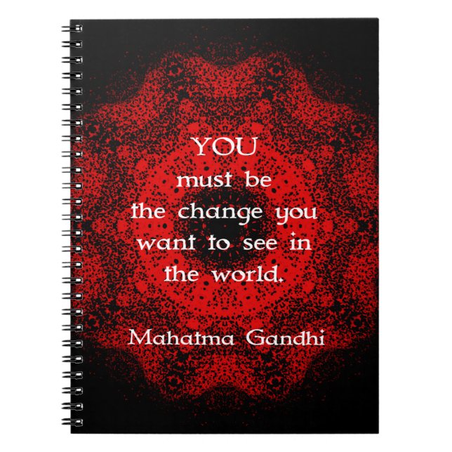 Caderno Espiral Mahatma Gandhi Wisdom dizendo sobre ação (Frente)