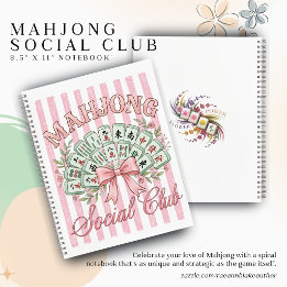 Caderno Espiral Mahjong Social Club 21,59 cm x 27,