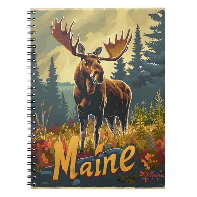 Caderno Espiral Maine Moose Vintage (Frente)