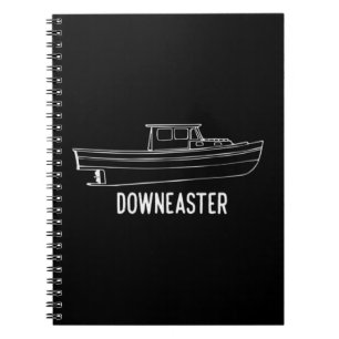 Caderno Espiral Maine State Downeaster Lagosta Barco de Pesca T sh