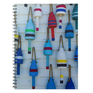 Caderno Espiral Maine, Stonington, bóias de lagosta decorativas