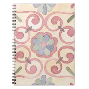 Caderno Espiral Maiolica Amarela Italiana Espanhola Rosa