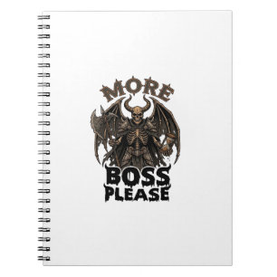Caderno Espiral Mais Chefes Por Favor Demônio de Halloween Esquele