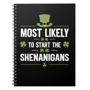 Caderno Espiral Mais Propenso a Iniciar as Travessuras St Patrick'