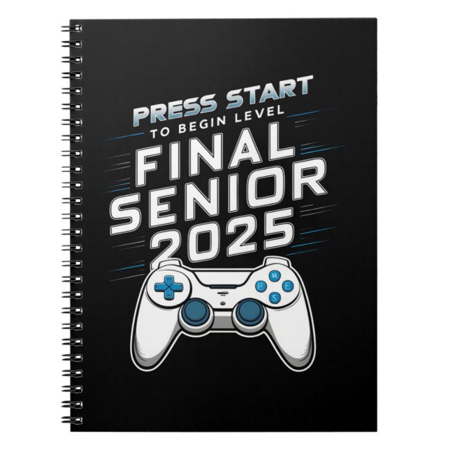 Caderno Espiral Mais velho 2025 Classe de Videos games para jogado (Frente)