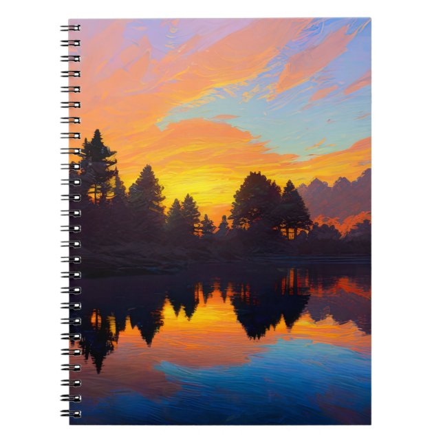 Caderno Espiral Majestade de um Sunset Laranja (Frente)