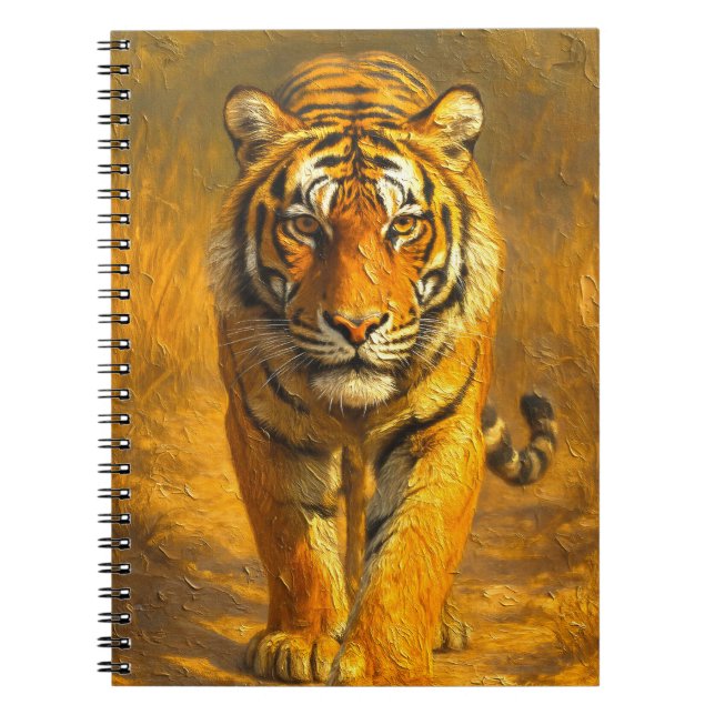 Caderno Espiral Majestic Golden Tiger Notebook - Wildlife Art Jour (Frente)