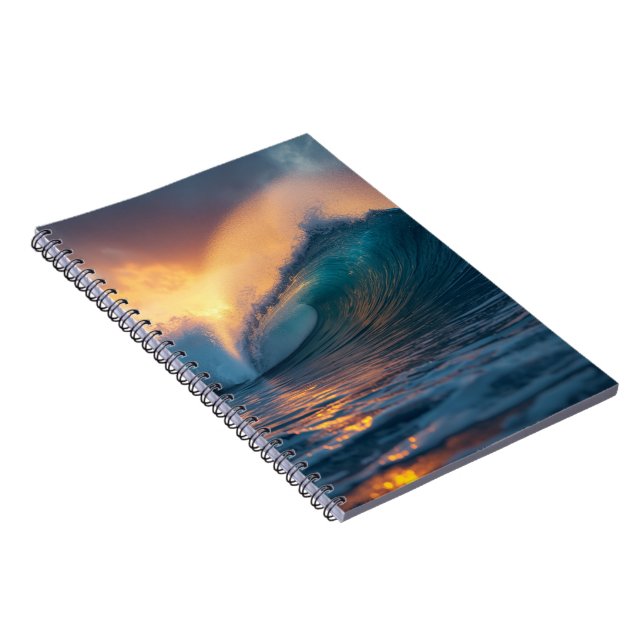 Caderno Espiral Majestic Ocean Waves Photo Notebook (Lado Direito)