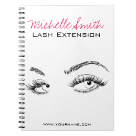 Caderno Espiral Makeup Artist Lashes Brota Preto e Branco Simples