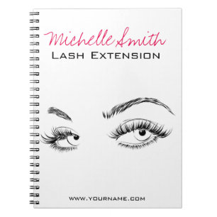 Caderno Espiral Makeup Artist Lashes Brota Preto e Branco Simples