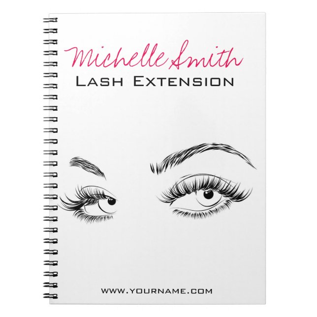 Caderno Espiral Makeup Artist Lashes Brota Preto e Branco Simples (Frente)