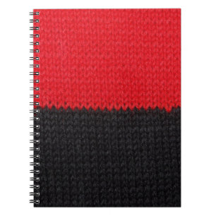 Caderno Espiral Mala vermelha-preta: armação listrada.