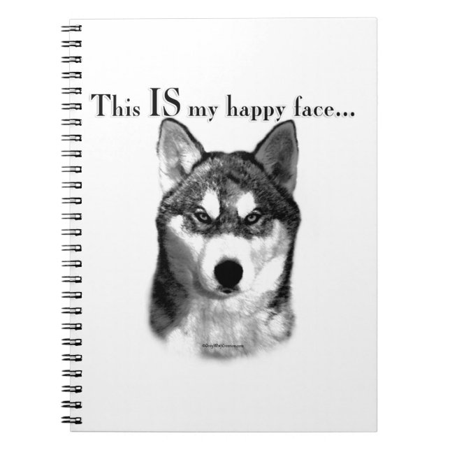 Caderno Espiral Malamute Happy Face (Frente)