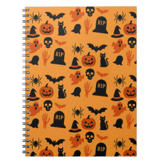 Caderno Espiral Malandro Halloween - Trick preto e laranja