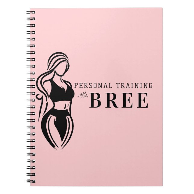 Caderno Espiral Malhação feminina Treinamento pessoal Rosa Mínimo (Frente)