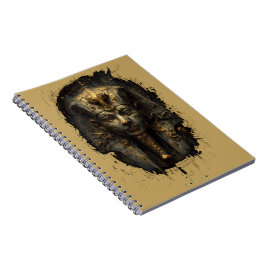 Caderno Espiral Malícia Antiga Faraó Egípcio Preto