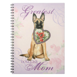 Caderno Espiral Malinois Heart Mãe Notebook