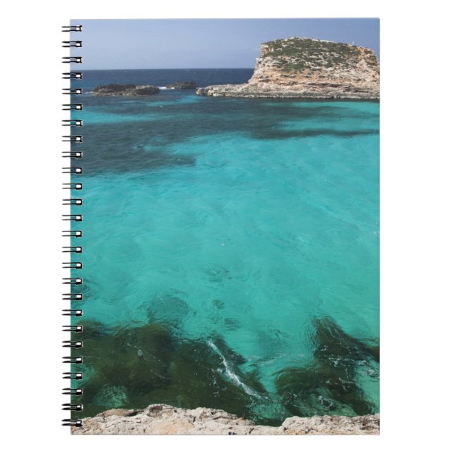 Caderno Espiral Malta, Ilha Comino, A Lagoa Azul (Frente)