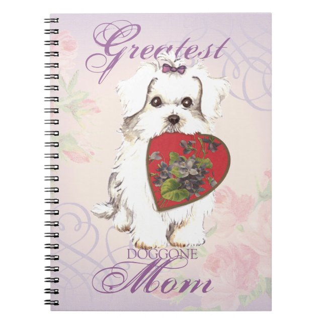 Caderno Espiral Maltês Heart Mãe (Frente)