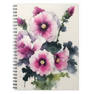 Caderno Espiral Malvarisco - Flores em aquarela