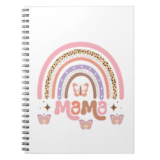 Caderno Espiral Mama Boho Arco-íris com Borboletas
