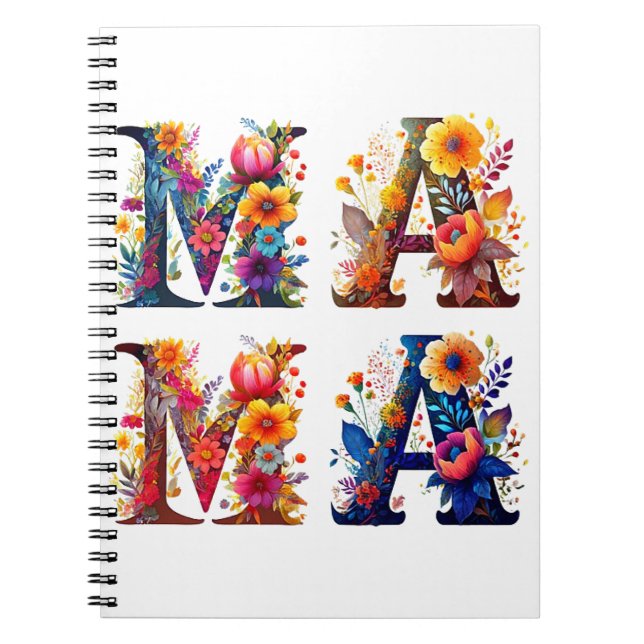 Caderno Espiral MAMA Floral (Frente)