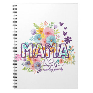 Caderno Espiral Mama o coração do Design Moderno da Família 