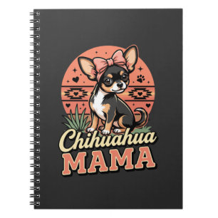 Caderno Espiral Mamãe Chihuahua Fofa com Laço Mãe de Cachorro
