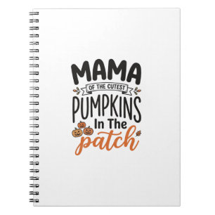 Caderno Espiral Mamãe das Abóboras Mais Fofas Design de Camisa de