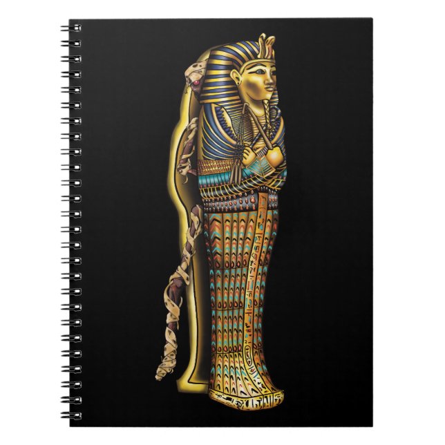 Caderno Espiral Mamãe Egípcia em Sarcófago, Horror, Halloween (Frente)