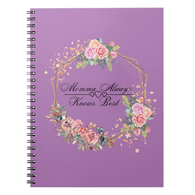 Caderno Espiral Mamãe sempre conhece o melhor notebook (Frente)