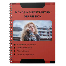 Caderno Espiral Managing Postpartum Depression Awareness Design