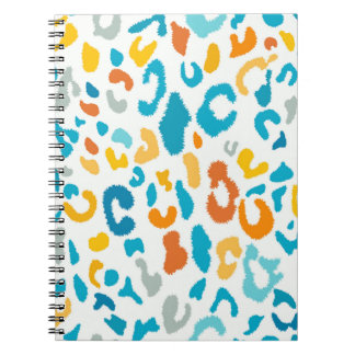 Caderno Espiral Manchas-leopardo: Textura Vintage Colorida.