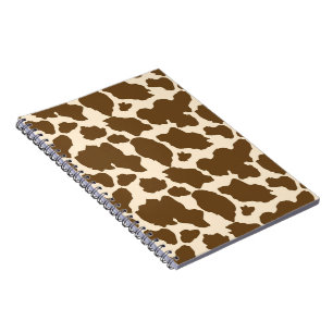 Caderno Espiral Manchas Marrons Estampa de Vaca Fazendeiro Animais